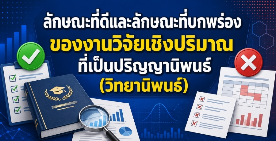 ลักษณะที่ดีและลักษณะที่บกพร่องของงานวิจัยเชิงปริมาณที่เป็นปริญญานิพนธ์ (วิทยานิพนธ์)