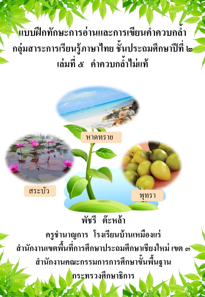 แบบฝึกทักษะการอ่านและการเขียนคำควบกล้ำ (ภาษาไทย ป.2) ผลงานครูพัชรี  ต๊ะหล้า