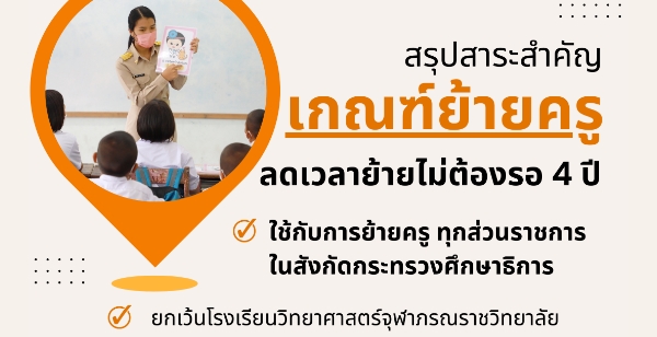 สรุปสาระสำคัญเกณฑ์ย้ายครู ไม่ต้องรอ 4 ปี