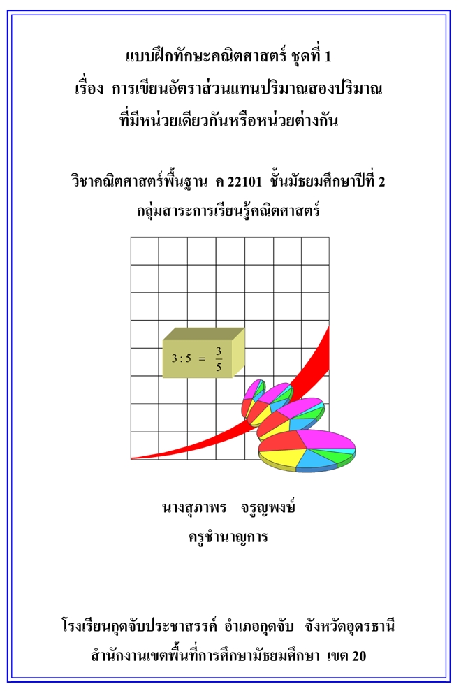 แบบฝึกทักษะคณิตศาสตร์ ม.2 ผลงานครูสุภาพร จรูญพงษ์