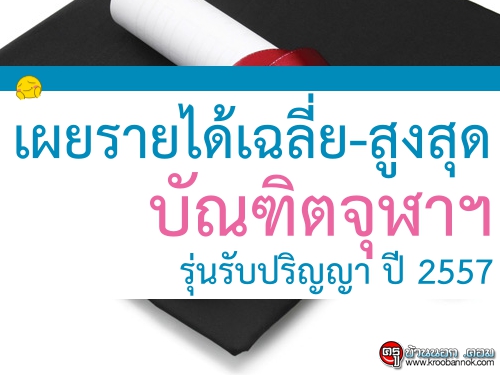 เผยรายได้เฉลี่ย-สูงสุด บัณฑิตจุฬาฯ รุ่นรับปริญญา ปี 2557