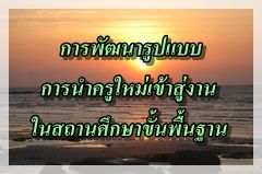 (ก.ค.ศ.)การพัฒนารูปแบบการนำครูใหม่เข้าสู่งาน ในสถานศึกษาขั้นพื้นฐาน